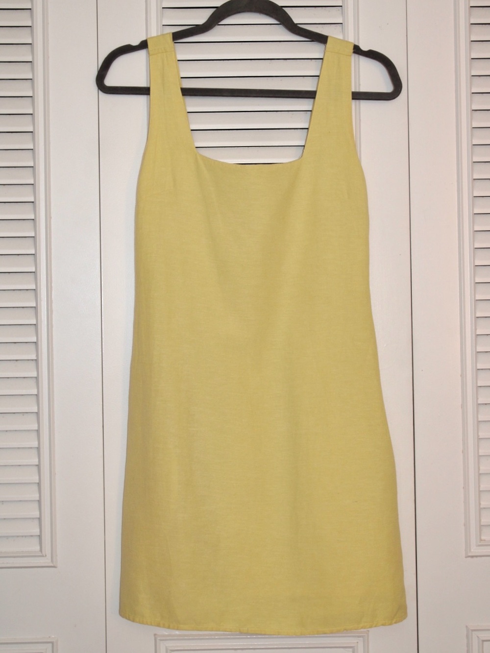 Japna Yellow Square Neck Linen Mini Dress - Picture 1 of 3